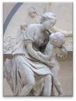 Lmina 11. Jean-Baptiste Pigalle. El amor abrazando a la amistad, 1758. Mrmol, 142 x 77 x 80. Museo del Louvre, Pars.